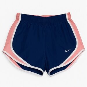 Nike Dri-Fit Navy Blue & Pink Mesh Lined Tempo Running Shorts XS